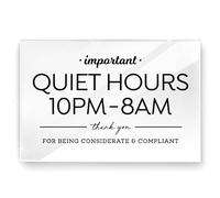 Reilly Originals 4x6 Inches, Quiet Hours Designer Sign ~ Ready to Stick ~ Premium Finish, Durable (1) (White)