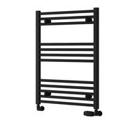 Reina Capo Flat Heated Designer Ladder Towel Rail - 800 X 600 mm - Black
