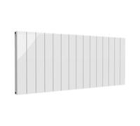 Reina Casina Horizontal Aluminium Double Panel Radiator - Size 600 X 1420mm - White