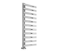 Reina Cavo Brushed Stainless Steel Designer Heated Towel Rail 880mm H x 500mm W Central Heating