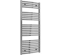 Reina Diva Chrome Curved 25mm Ladder Heated Towel Rail 1400mm x 600mm Central Heating