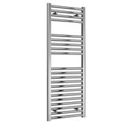 Reina Diva Steel Straight Chrome Heated Towel Rail 1200mm H x 450mm W Central Heating
