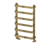 Reina Flora Heated Towel Rail - 800 X 500mm - Brushed Brass