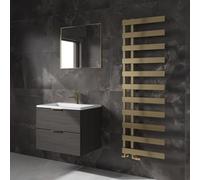 Reina Florina Modern Offset Towel Radiator - 1525 X 500 mm - Brushed Brass