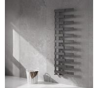 Reina Florina Modern Offset Towel Radiator - 1525 X 500 mm - Brushed Gun Metal