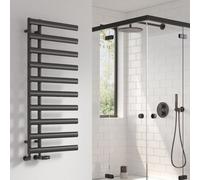 Reina Grace Modern Heated Towel Radiator - 1140 X 500 mm - Brushed Gun Metal