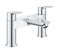 Reina Grohe Bauloop Deck Mounted Ceramic Disc Technology 2 Lever Handle Bath Filler Tap 118mm Brass Chrome Finish