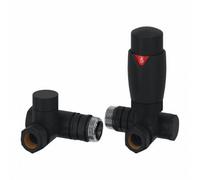 Reina Modal Dual Fuel Corner Radiator Valves Pair - Black