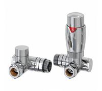Reina Modal Dual Fuel Corner Radiator Valves Pair - Chrome