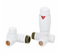 Reina Modal Dual Fuel Corner Radiator Valves Pair - White