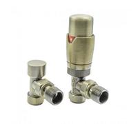 Reina Modal Trv Angled Radiator Valve And Lockshield Bronze