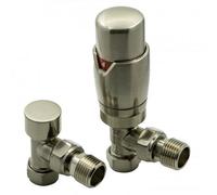 Reina Modal Trv Angled Radiator Valve And Lockshield Brushed