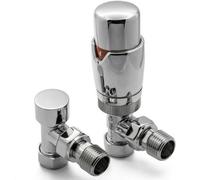 Reina Modal Trv Angled Radiator Valve And Lockshield Chrome