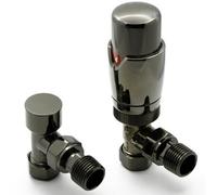Reina Modal Trv Angled Radiator Valve And Lockshield Oiled Bronze