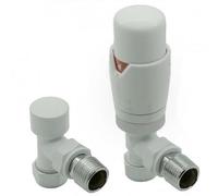 Reina Modal Trv Angled Radiator Valve And Lockshield - White