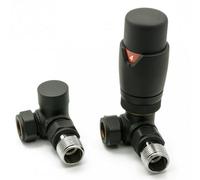 Reina Modal Trv Corner Radiator Valve And Lockshield Black