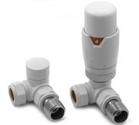 Reina Modal Trv Corner Radiator Valve And Lockshield - White