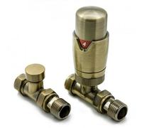 Reina Modal Trv Straight Radiator Valve And Lockshield Bronze