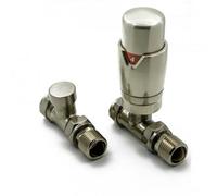 Reina Modal Trv Straight Radiator Valve And Lockshield Brushed