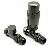 Reina Modal Trv Straight Radiator Valve And Lockshield Oiled Bronze