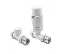Reina Modal Trv Straight Radiator Valve And Lockshield - White