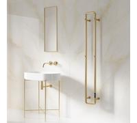 Reina Pelmo Brass Vertical Electric Towel Radiator - 1500 x 200mm