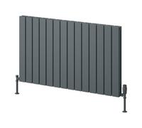 Reina Piatto Horizontal Aluminium Double Panel Radiator - Size 600 X 1045mm - Anthracite