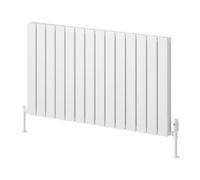 Reina Piatto Horizontal Aluminium Double Panel Radiator - Size 600 X 1045mm - White