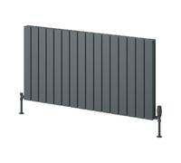 Reina Piatto Horizontal Aluminium Double Panel Radiator - Size 600 X 1195mm - Anthracite