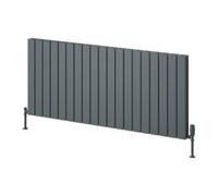 Reina Piatto Horizontal Aluminium Double Panel Radiator - Size 600 X 1420mm - Anthracite