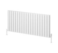 Reina Piatto Horizontal Aluminium Double Panel Radiator - Size 600 X 1420mm - White