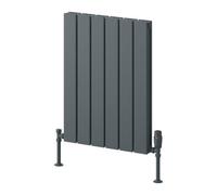 Reina Piatto Horizontal Aluminium Double Panel Radiator - Size 600 X 445mm - Anthracite