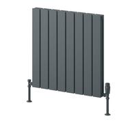 Reina Piatto Horizontal Aluminium Double Panel Radiator - Size 600 X 595mm - Anthracite