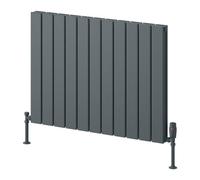 Reina Piatto Horizontal Aluminium Double Panel Radiator - Size 600 X 820mm - Anthracite