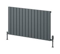Reina Piatto Horizontal Aluminium Single Panel Radiator - Size 600 X 1045mm - Anthracite
