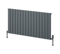 Reina Piatto Horizontal Aluminium Single Panel Radiator - Size 600 X 1195mm - Anthracite