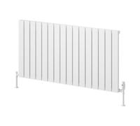 Reina Piatto Horizontal Aluminium Single Panel Radiator - Size 600 X 1195mm - White