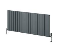 Reina Piatto Horizontal Aluminium Single Panel Radiator - Size 600 X 1420mm - Anthracite