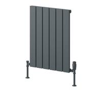 Reina Piatto Horizontal Aluminium Single Panel Radiator - Size 600 X 445mm - Anthracite