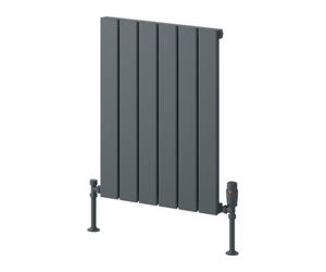 Reina Piatto Horizontal Aluminium Single Panel Radiator - Size 600 X 445mm - Anthracite