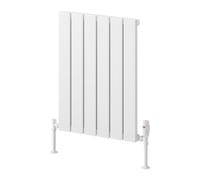 Reina Piatto Horizontal Aluminium Single Panel Radiator - Size 600 X 445mm - White