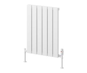 Reina Piatto Horizontal Aluminium Single Panel Radiator - Size 600 X 445mm - White