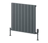 Reina Piatto Horizontal Aluminium Single Panel Radiator - Size 600 X 595mm - Anthracite