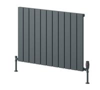 Reina Piatto Horizontal Aluminium Single Panel Radiator - Size 600 X 820mm - Anthracite