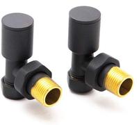 Reina Portland Anthracite Manual Steel Radiator and Towel Rail Valve Pair Angled