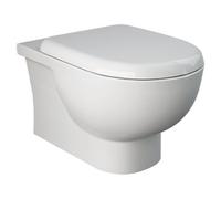 Reina Rak Tonique Ceramic Modern Horizontal Outlet Rimless Wall Hung Soft Close Wc Toilet Pan 550X360mm Bathroom White Pan Only