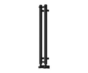 Reina Todi Heated Vertical Towel Rail With Hooks - 800 X 108 mm - Black