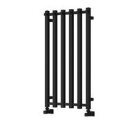 Reina Todi Heated Vertical Towel Rail With Hooks - 800 X 415 mm - Black