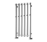 Reina Todi Heated Vertical Towel Rail With Hooks - 800 X 415 mm - Chrome