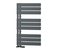 Reina Vada Vertical Aluminium Central Heating Towel Rail - 870 X 500mm - Anthracite